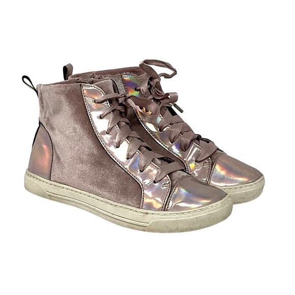 Justice High Top Sneakers Pink Girls Size 3 - Picture 9 of 9